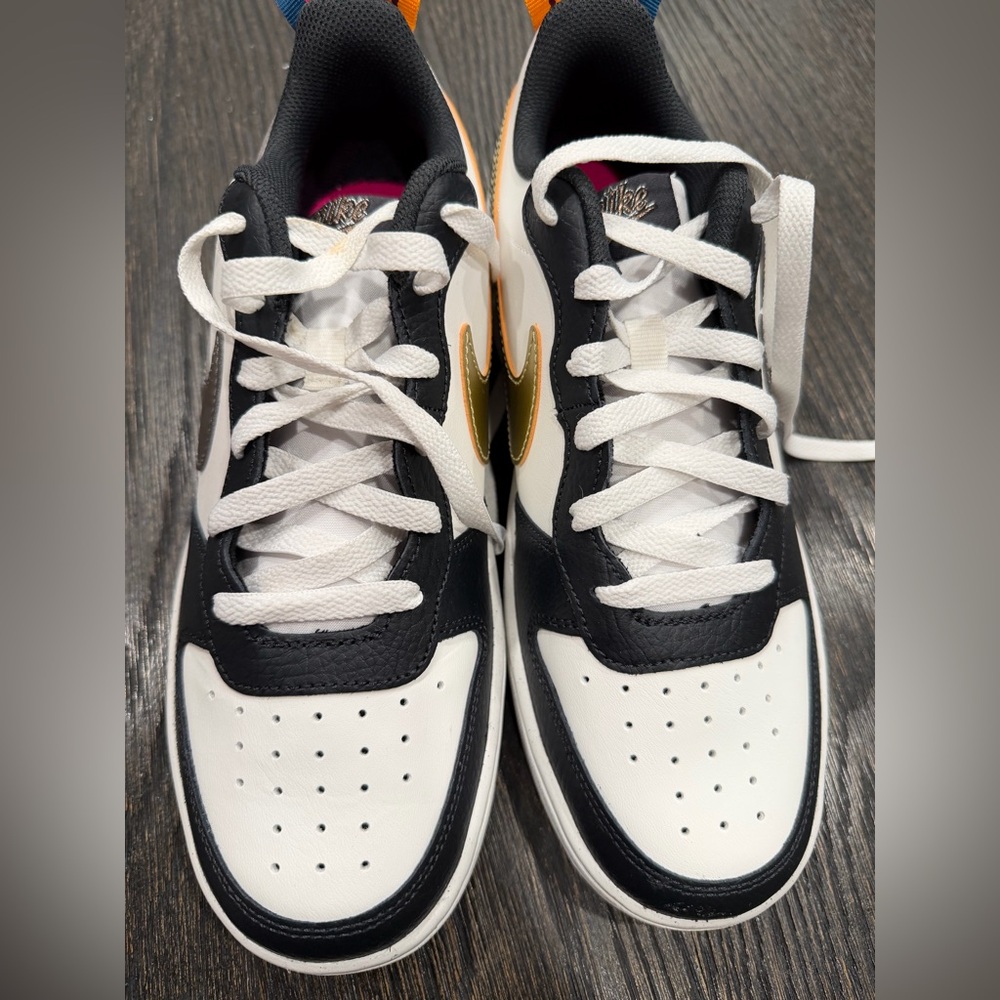 Nike Court Borough 2 SE Low Summit White Pink Prime -size 7Y - Picture 3 of 7